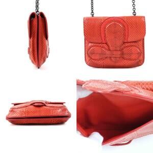 Bottega Veneta leather bag red shoulder python crossbody